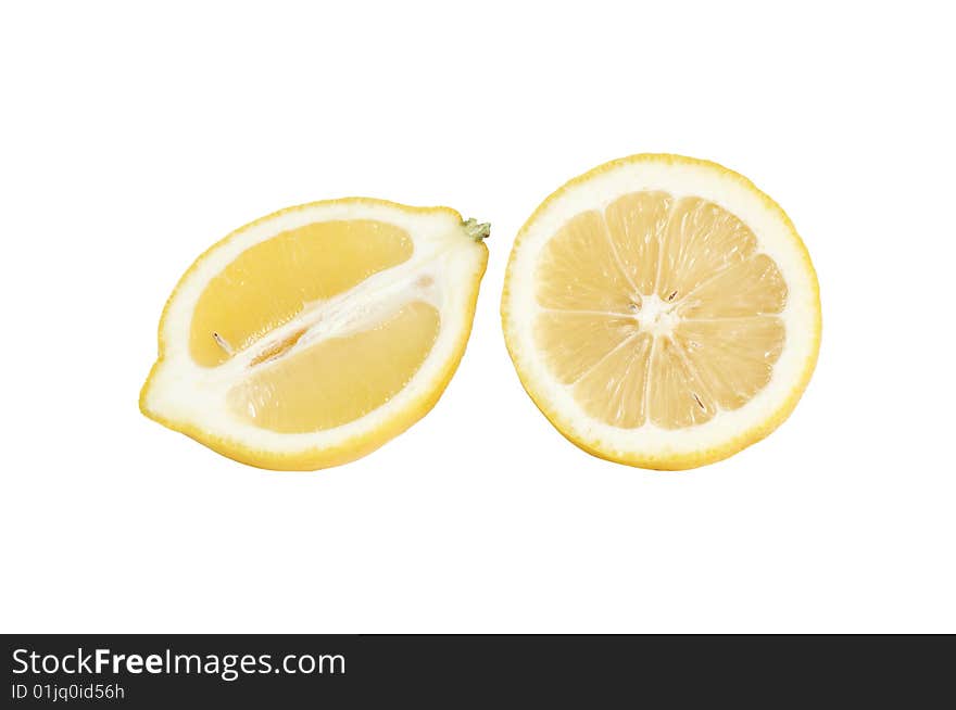 Half of  juicy lemon and grapefruit isolated  on a white background. Half of  juicy lemon and grapefruit isolated  on a white background.