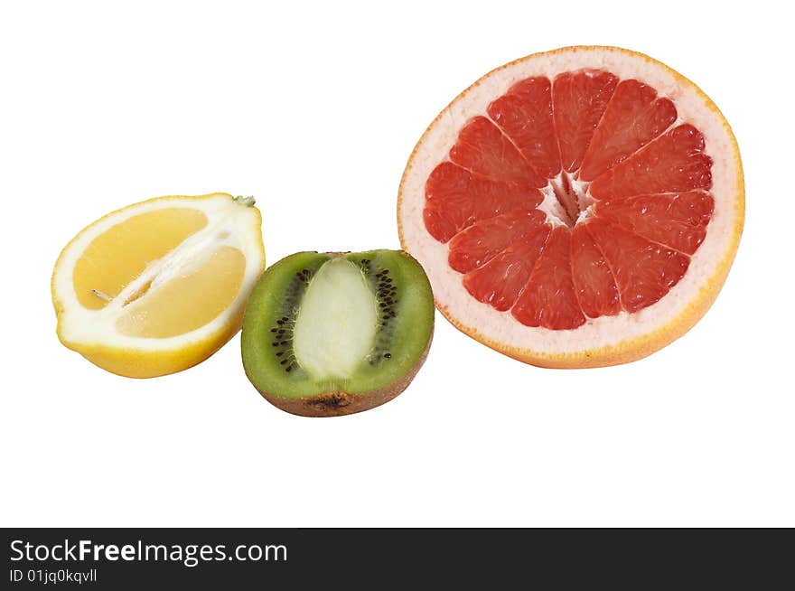 Ripe tropical fruits isolated on a white background. Ripe tropical fruits isolated on a white background.