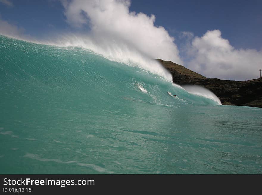 A beautiful wave with scenic background. A beautiful wave with scenic background