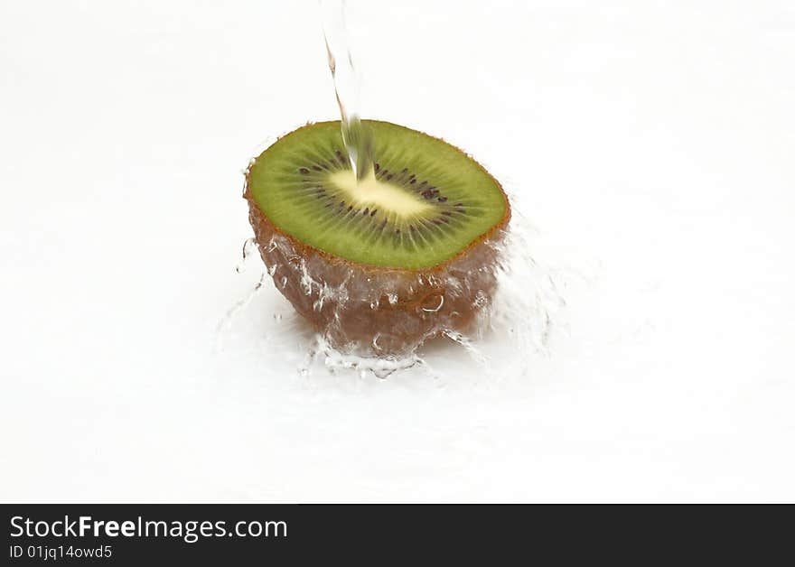 Fresh water and shaggy, juicy kiwi.