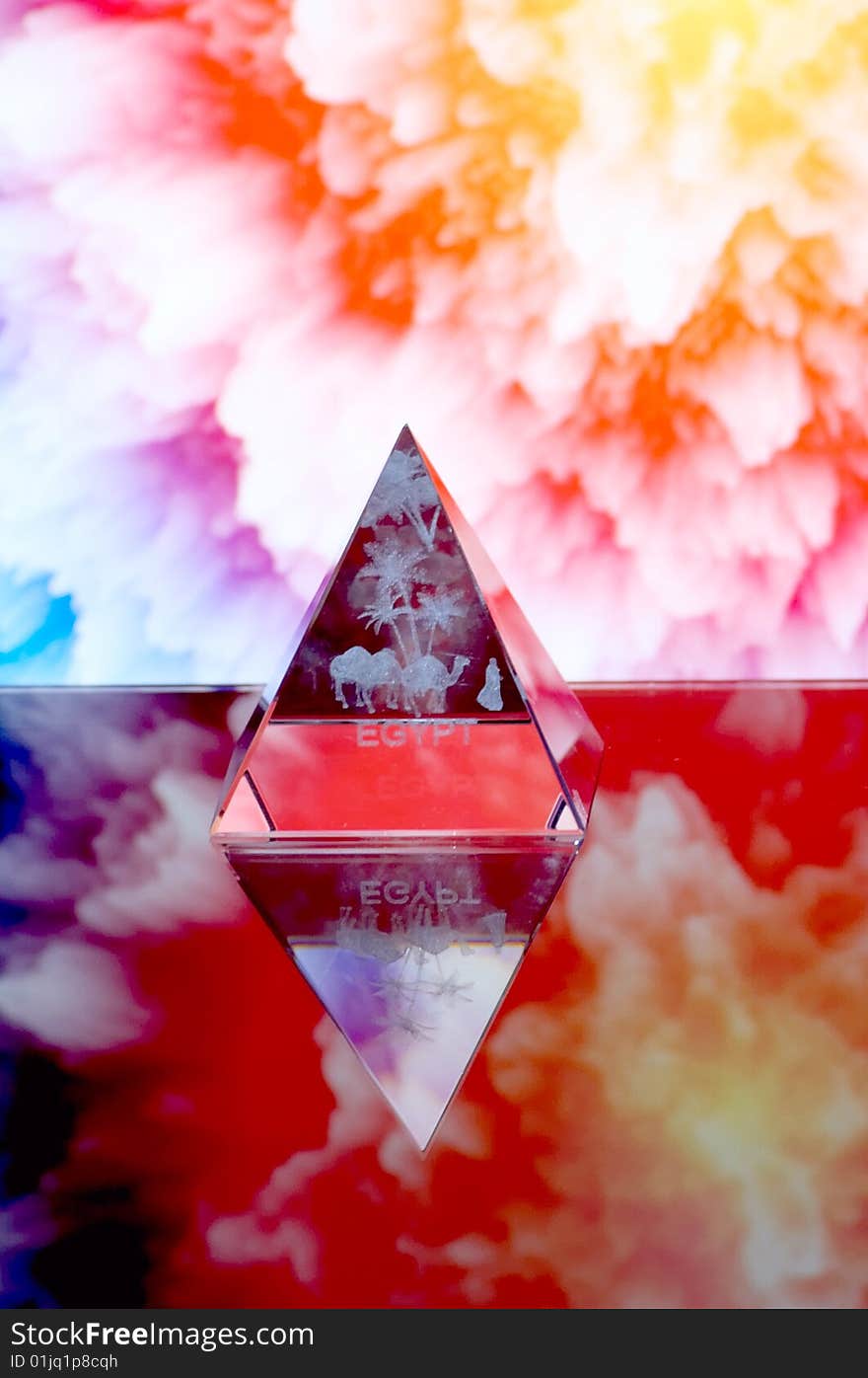 Transparent pyramid opposite abstractions.