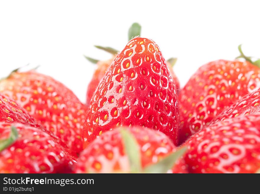 Fresh juicy strawberry isolated on white