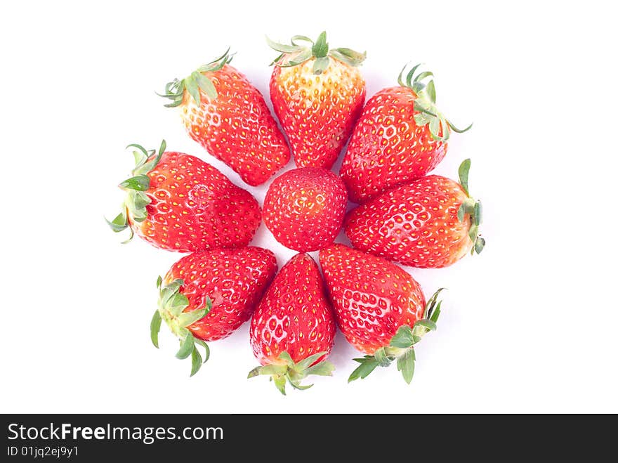 Fresh juicy strawberry isolated on white