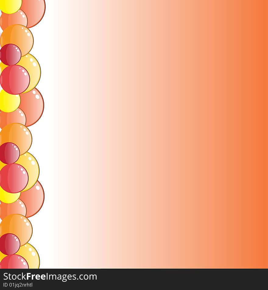 Colorful Bubbles in a series design with text space on side. Colorful Bubbles in a series design with text space on side