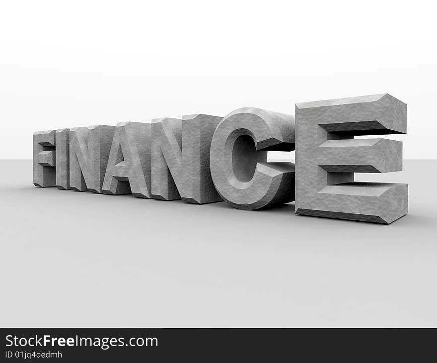 Digitally created word finance with concrete texture. Digitally created word finance with concrete texture.