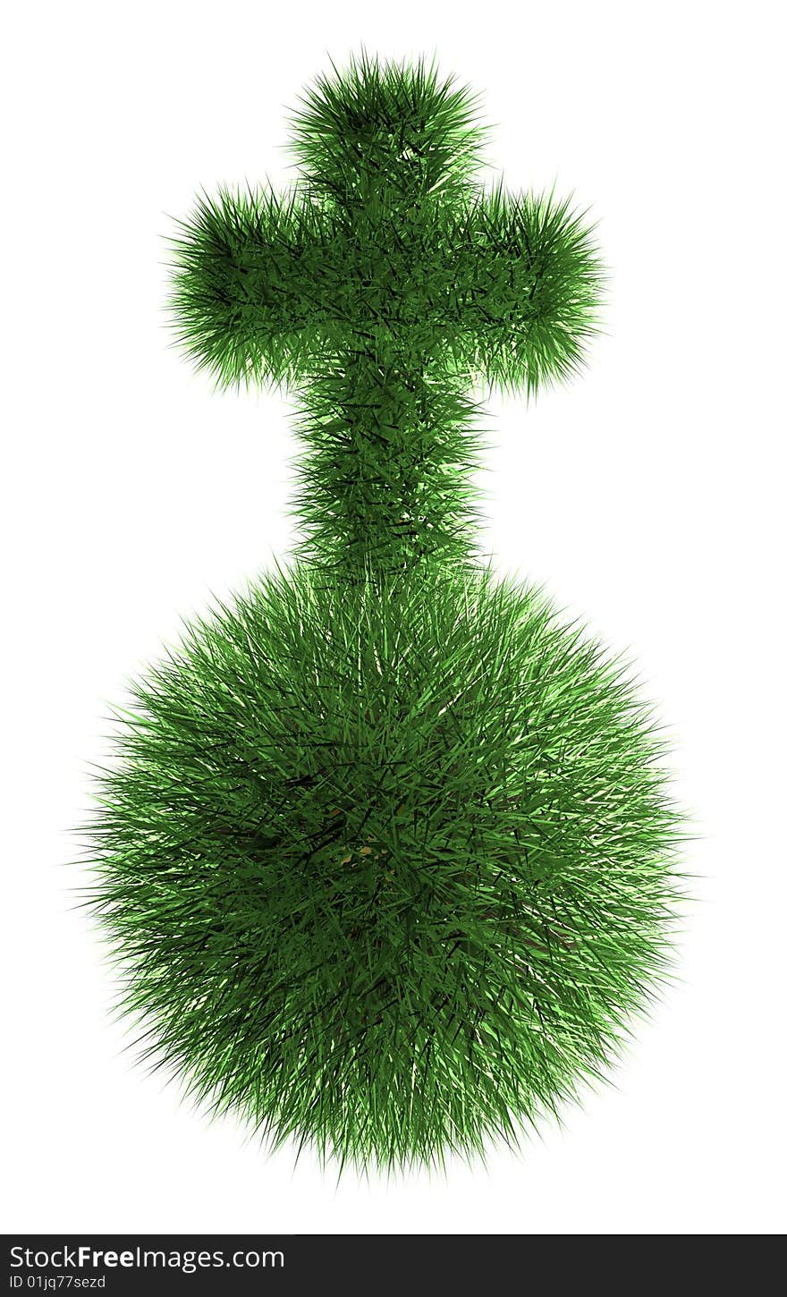 Earth with cross overgrown with grass