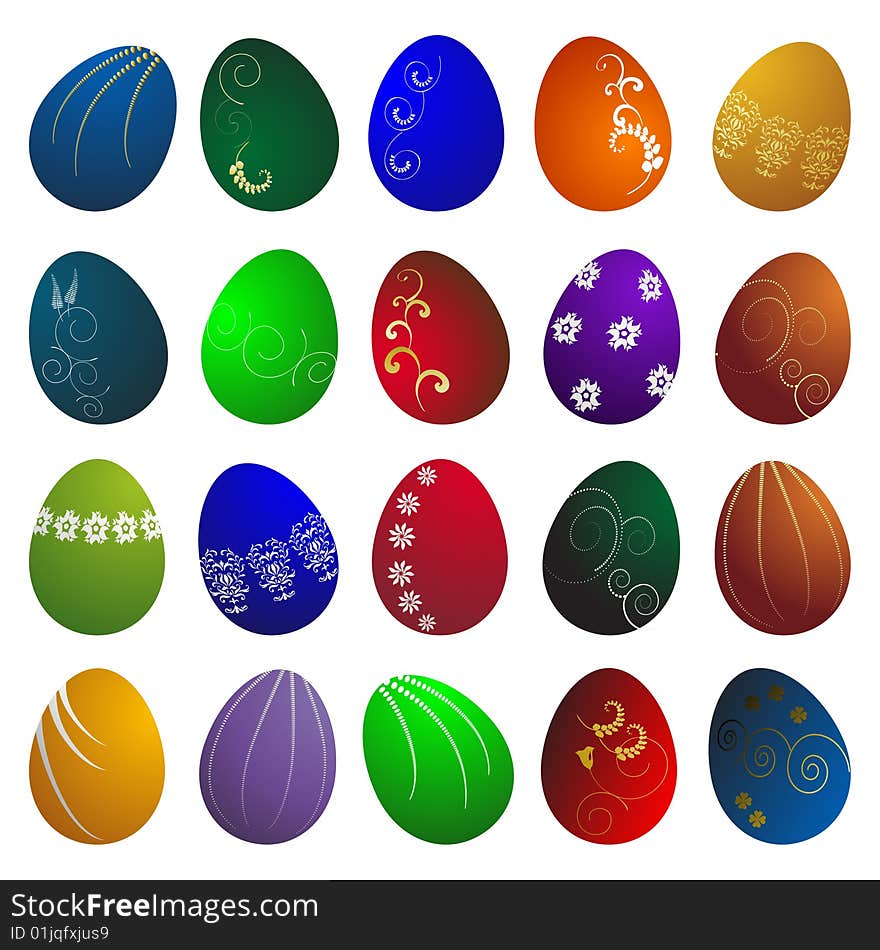 Easter eggs, vector set