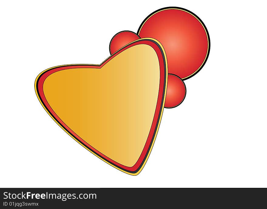 Heart circle shape   love  white background