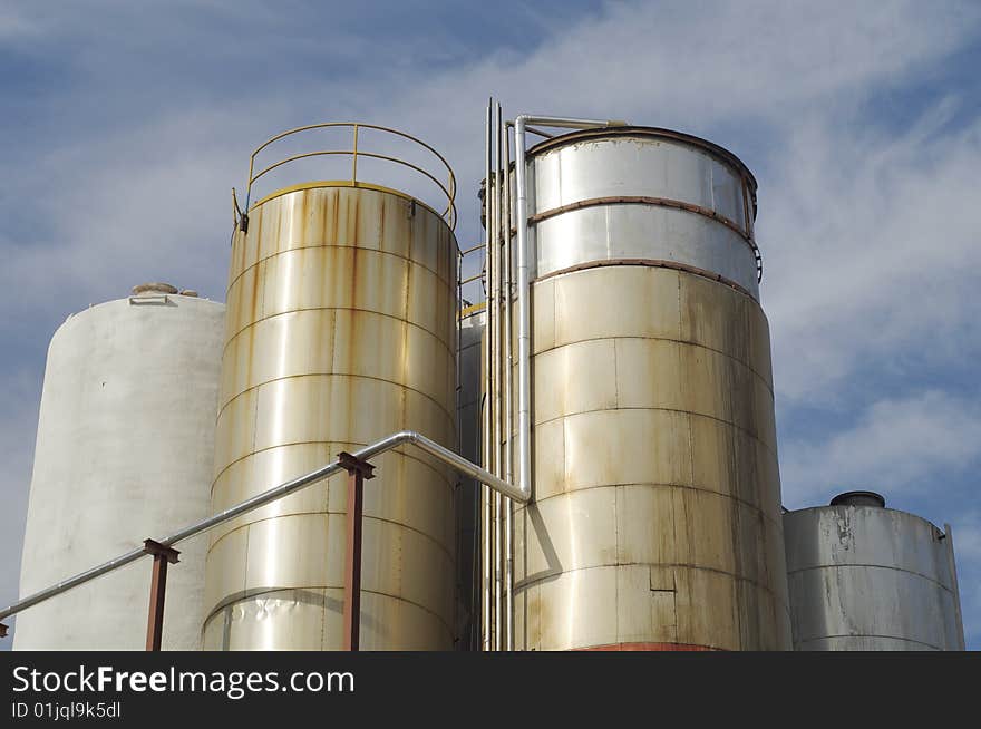 Metal industrial tanks for aging time. Metal industrial tanks for aging time