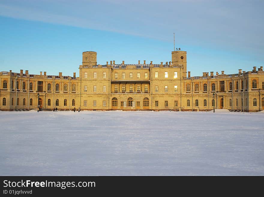 Gatchina palace in winter