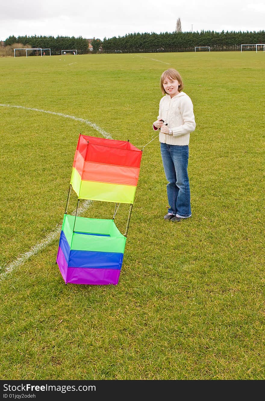 Girl With Box Kite