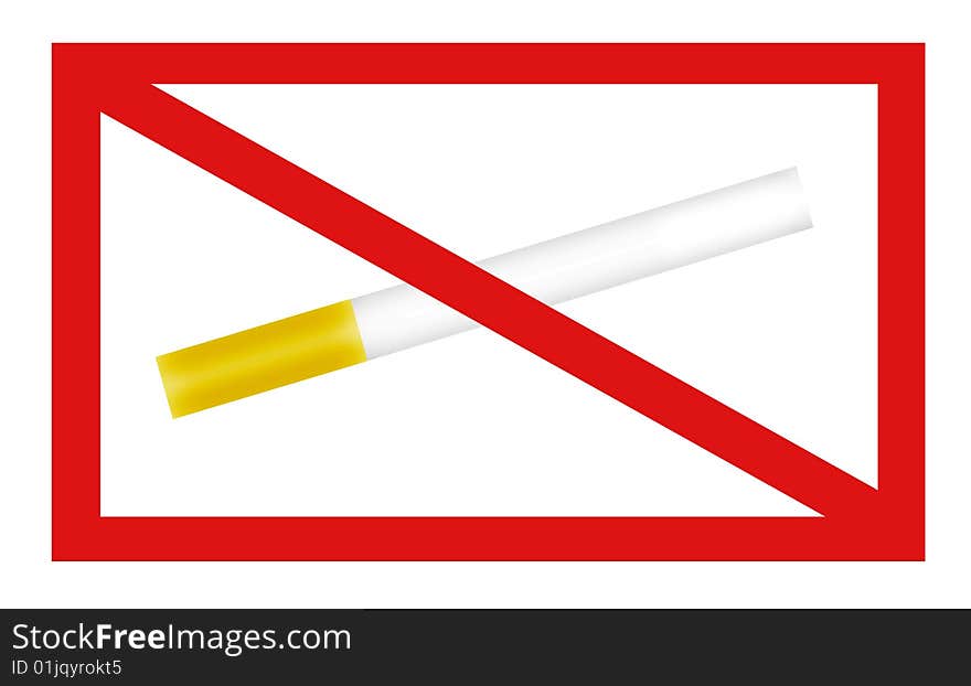 Square signal of don't smoking. White background. Square signal of don't smoking. White background