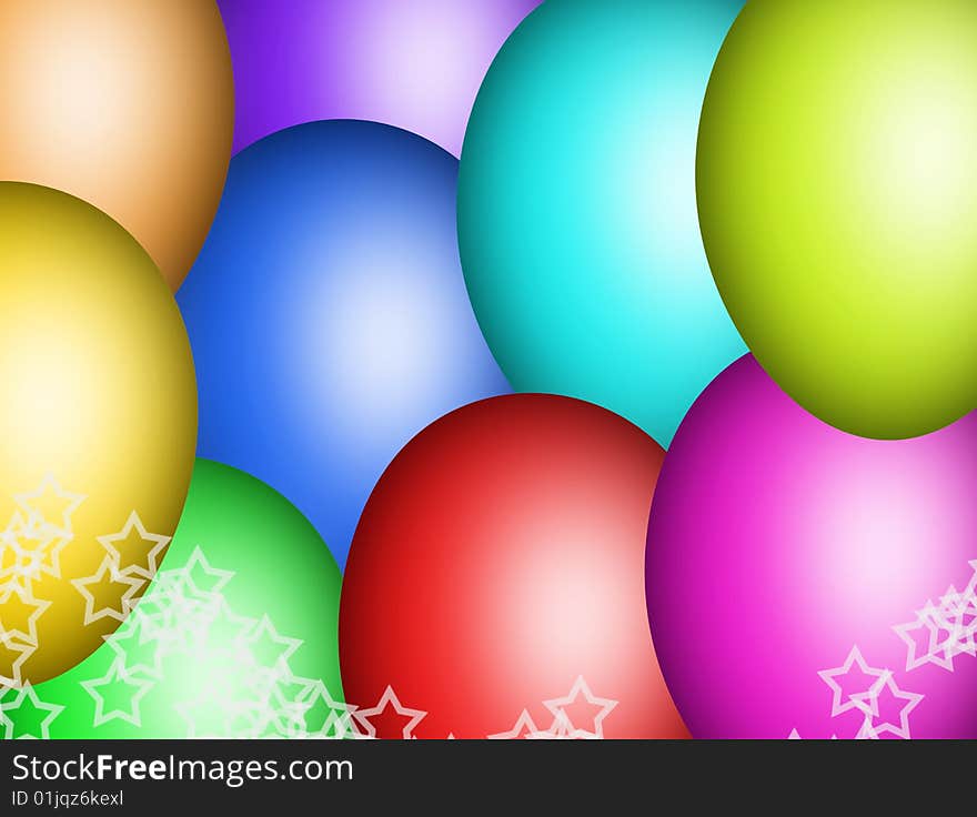 Balloon background with colors. Holiday abstract illustration