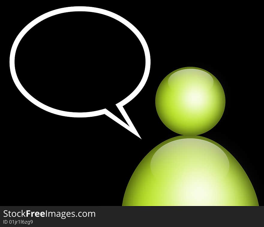 Illustration of green icon on black background. Illustration of green icon on black background