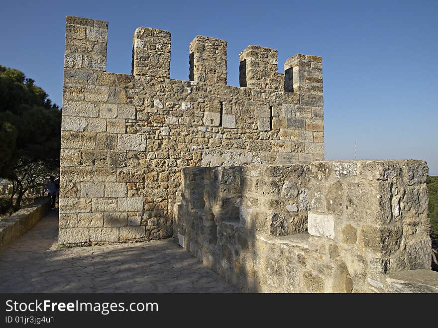 View Of The Medieval Castle In Lisbon.