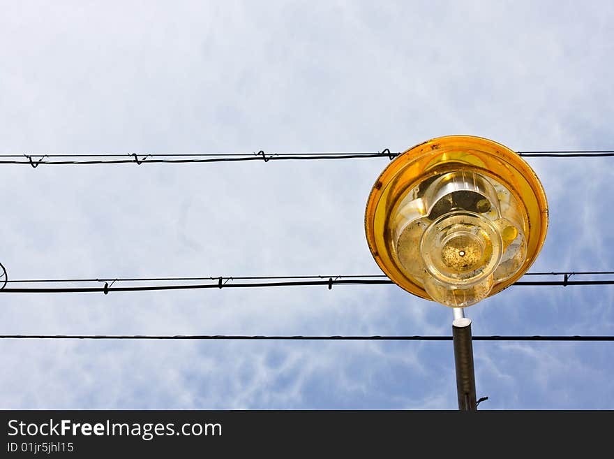 Decorative street light with flower plafond. Osaka, Japan