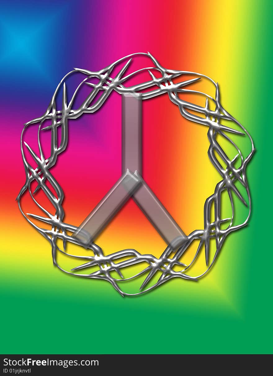 Computer made background image with a peace symbol. Computer made background image with a peace symbol