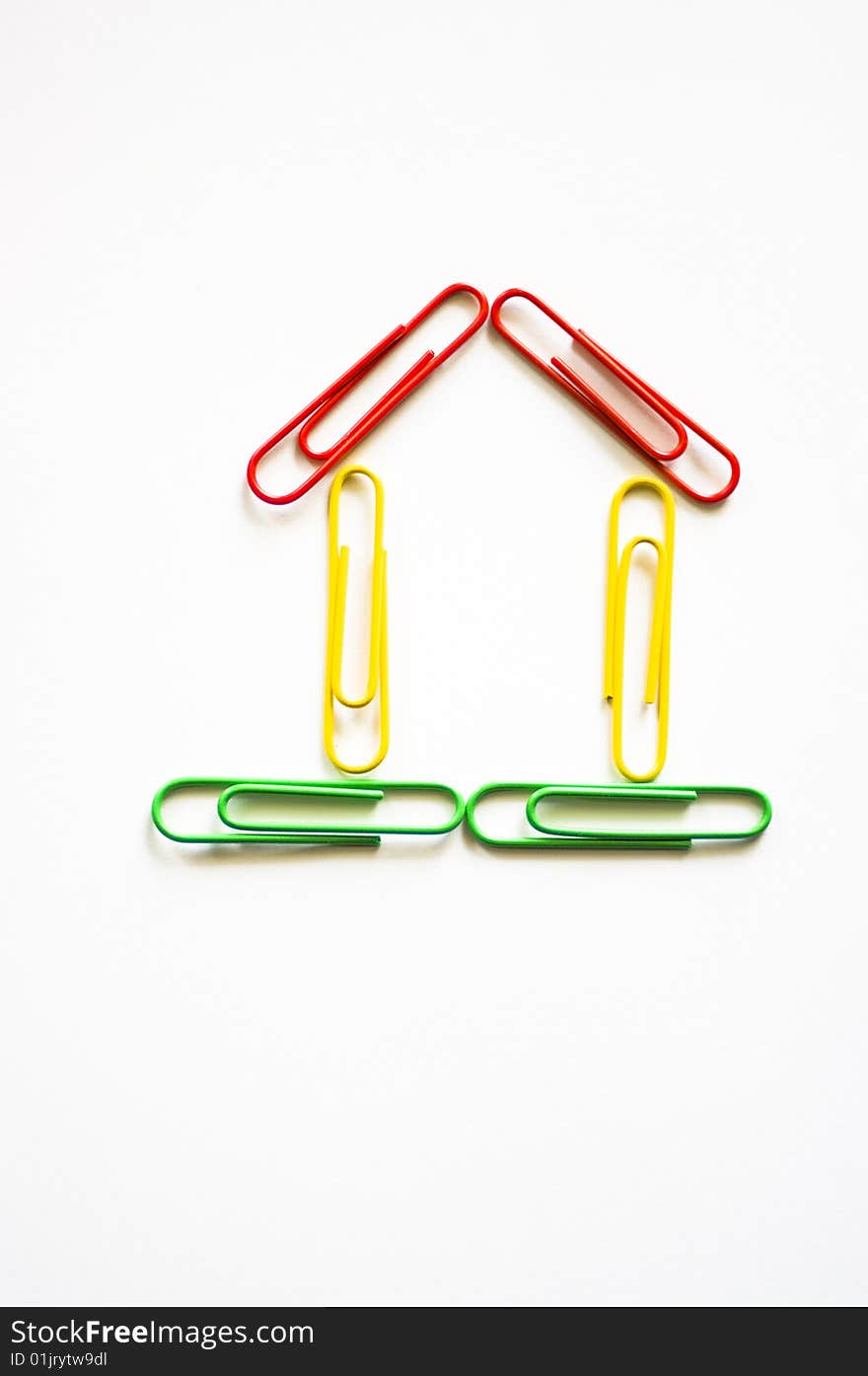 House made from colored clips. House made from colored clips