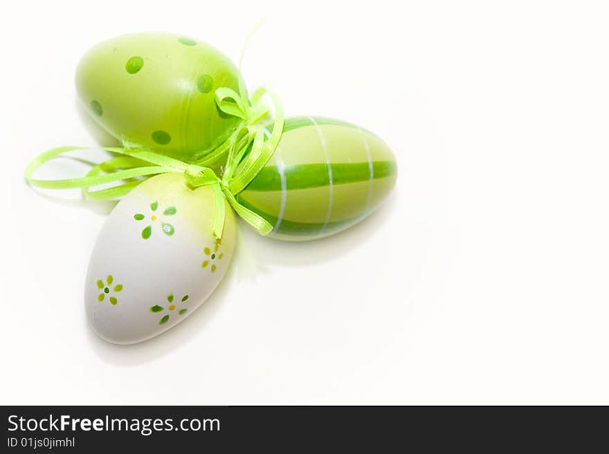 Easter eggs isolated on white