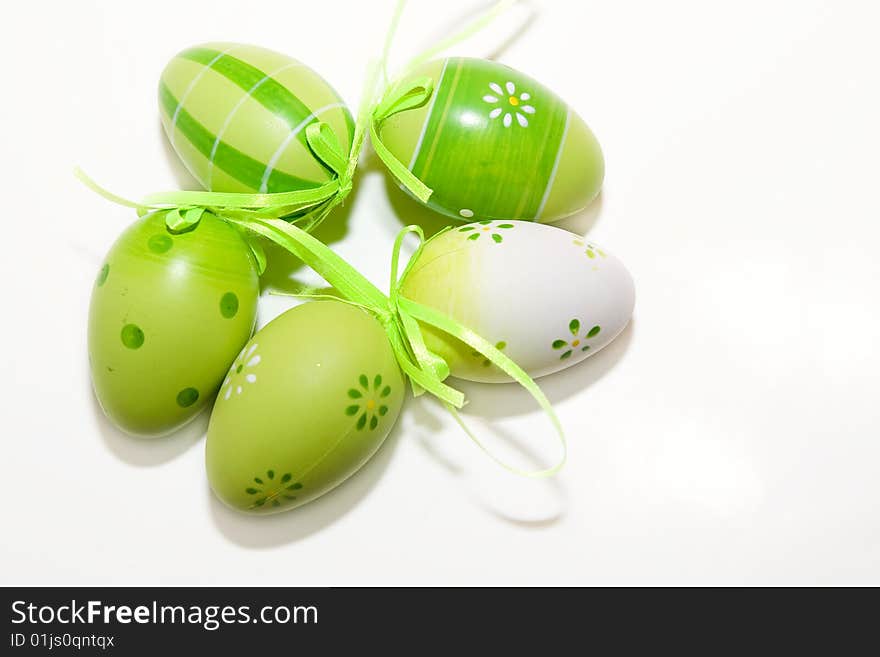 Easter eggs isolated on white