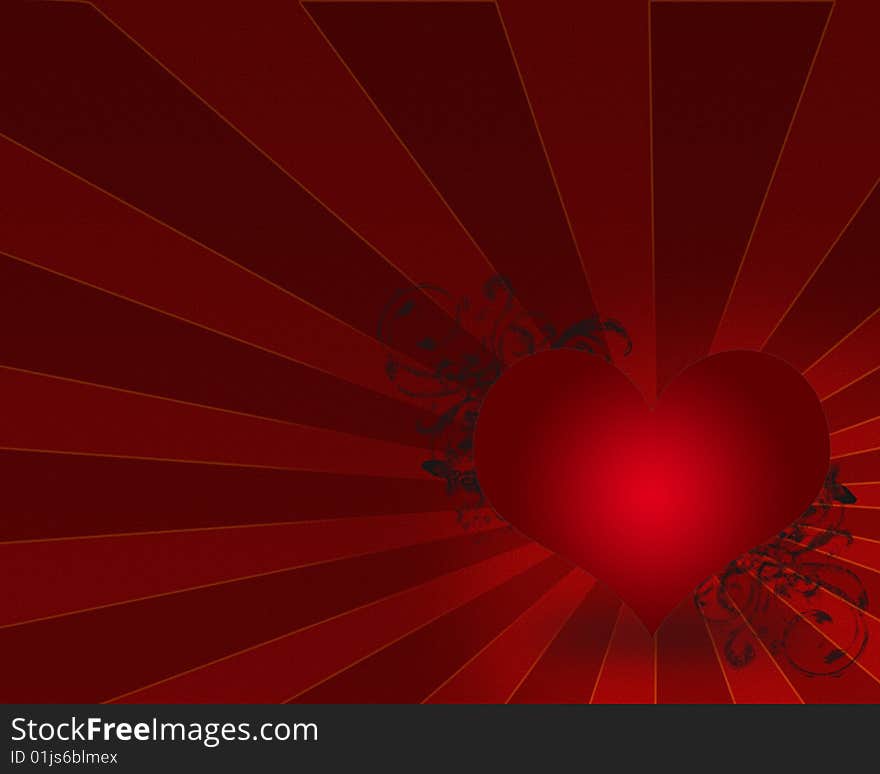 Image of heart with flourish. Image of heart with flourish