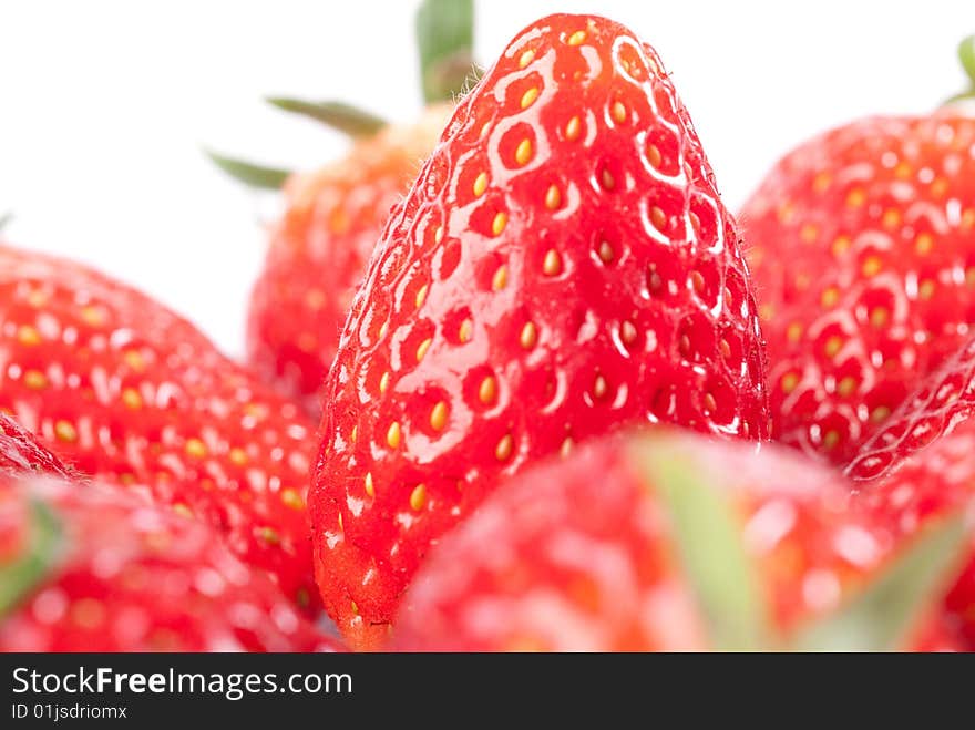 Fresh juicy strawberry isolated on white