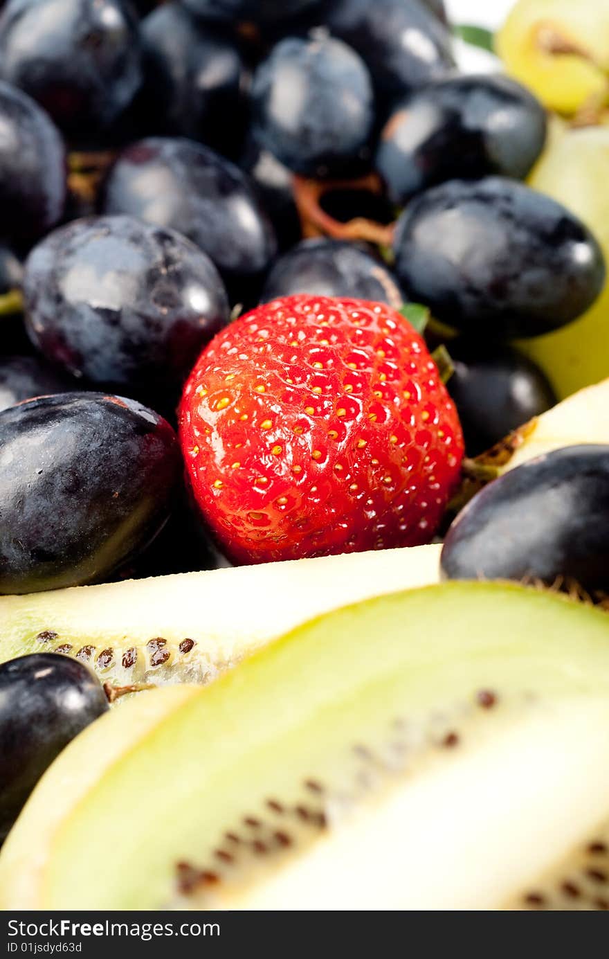 Assorted fresh fruits background