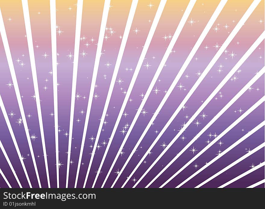 Purple and orange lines and stars for backgrounds