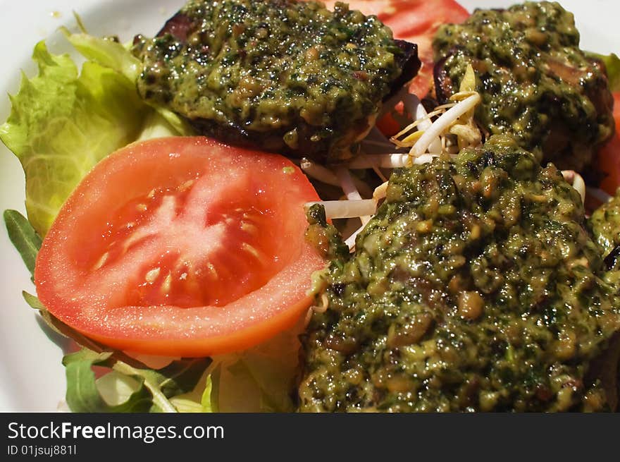 Eggplant Rolls With Tomato