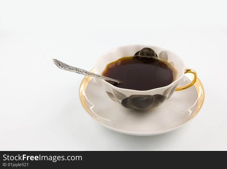 Cup from coffee on a white background