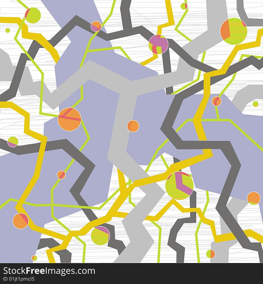 Multi-colored molecules with lines