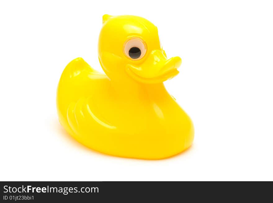 Toy yellow duck isolated on white background. Toy yellow duck isolated on white background