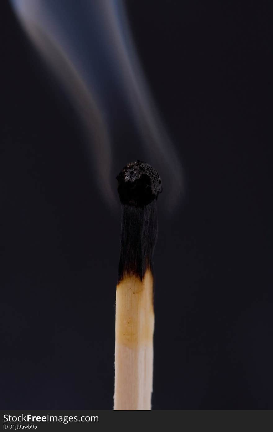 Smoke matches on a black background