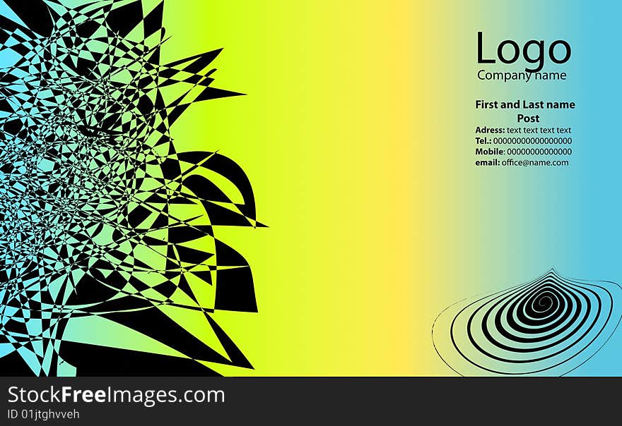 Business card with abstract logos