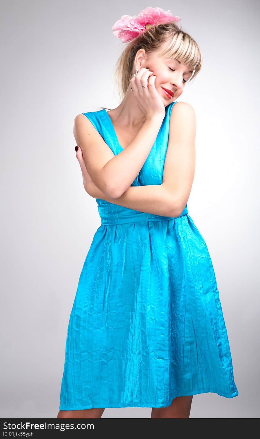 Beauty woman portrait on white background