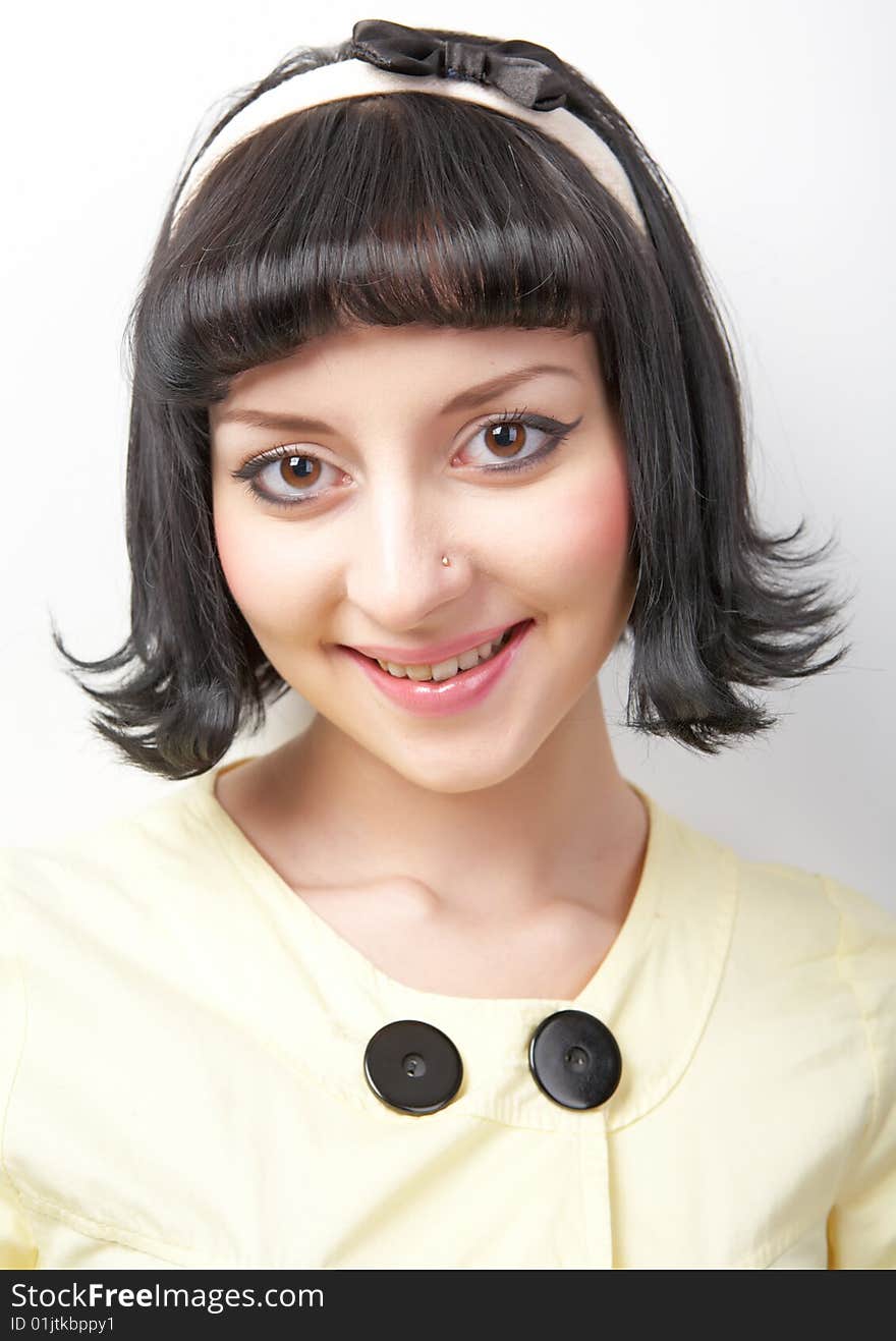 Beauty woman portrait on white background