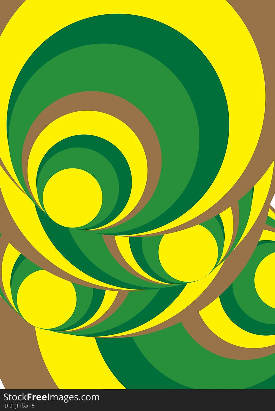 Green and yellow decorative circle