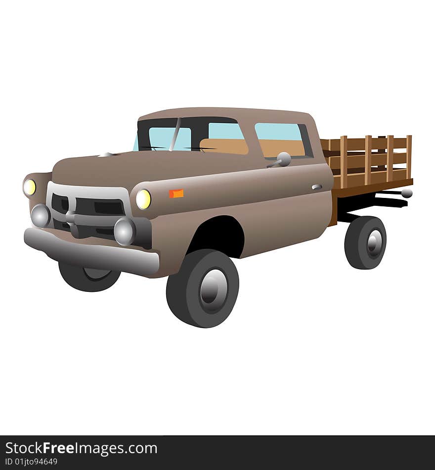 Old country car, vector illustration. Old country car, vector illustration