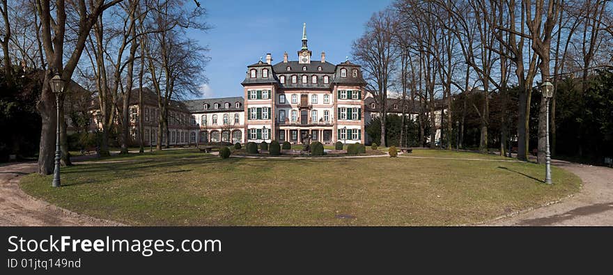 High resolution panorama of the Bolongaropalast from the South side in early Spring. Located in Hoechst, Frankfurt. High resolution panorama of the Bolongaropalast from the South side in early Spring. Located in Hoechst, Frankfurt.