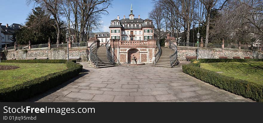 The Bolongaropalast in Hoechst, a suburb of Frankfurt. Wide high resolution panorama. The Bolongaropalast in Hoechst, a suburb of Frankfurt. Wide high resolution panorama.