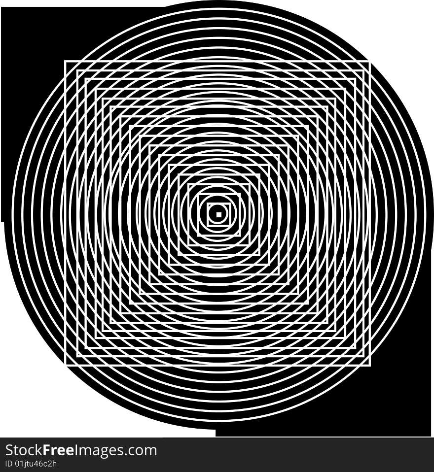 Black and white squares and circles.. optical illustration. Black and white squares and circles.. optical illustration..