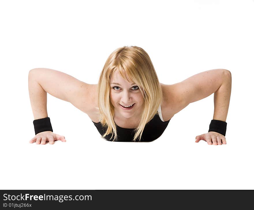 Woman doing push ups