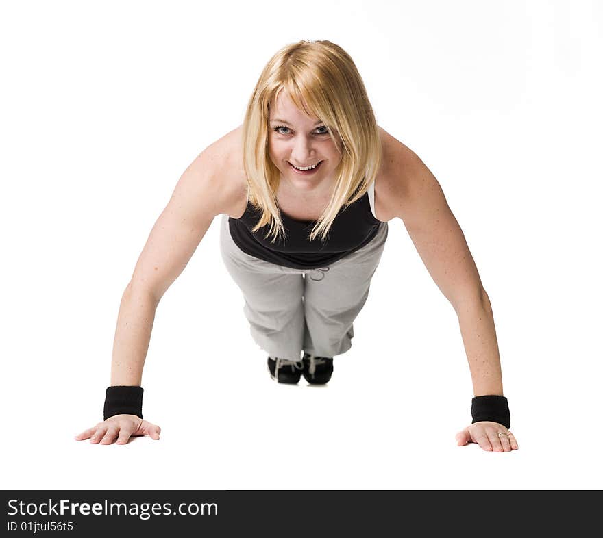 Woman doing push ups