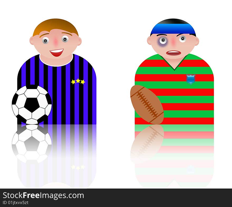 People icons football and rugby