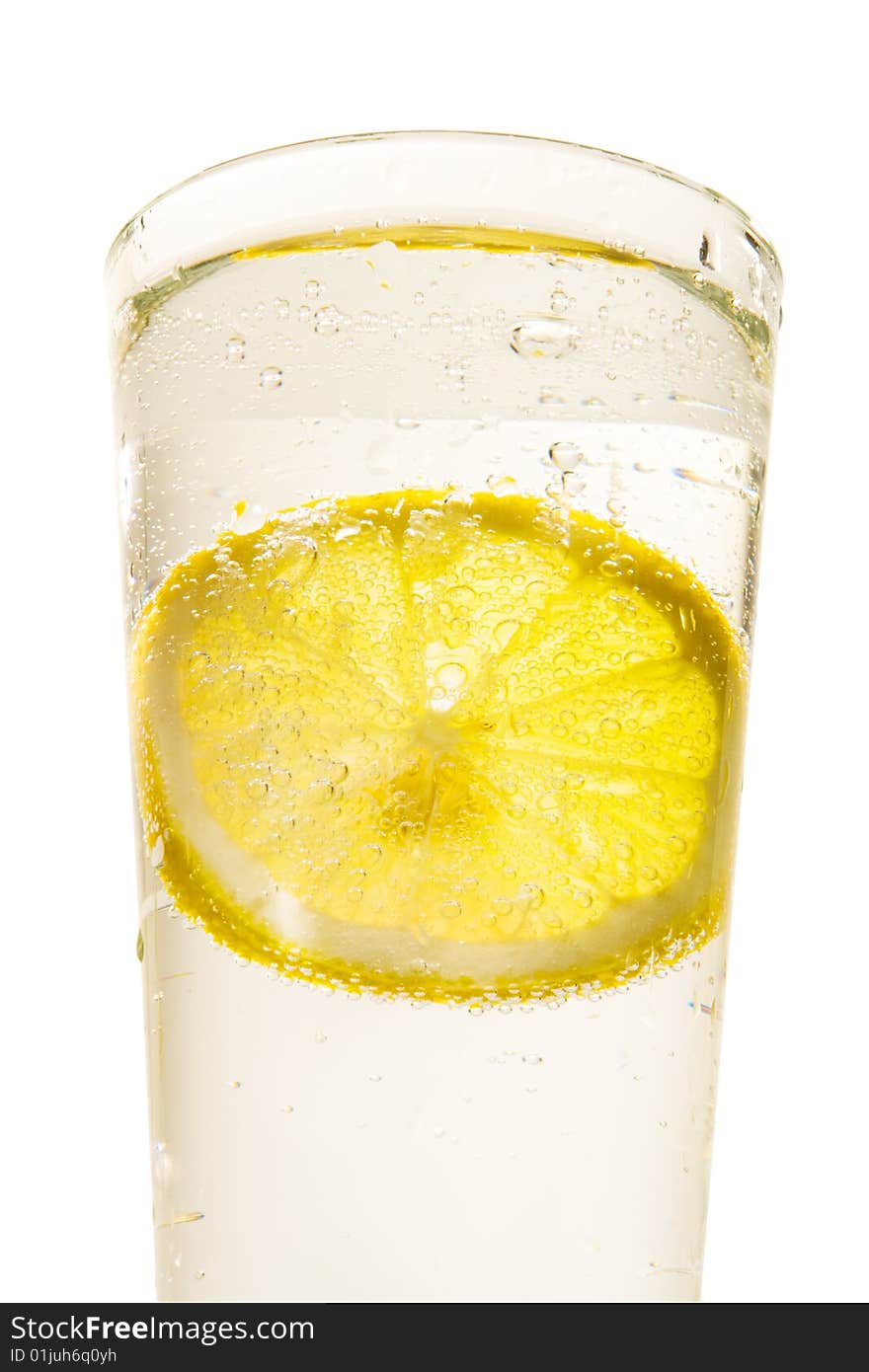 Cold lemonade in a glass. Cold lemonade in a glass