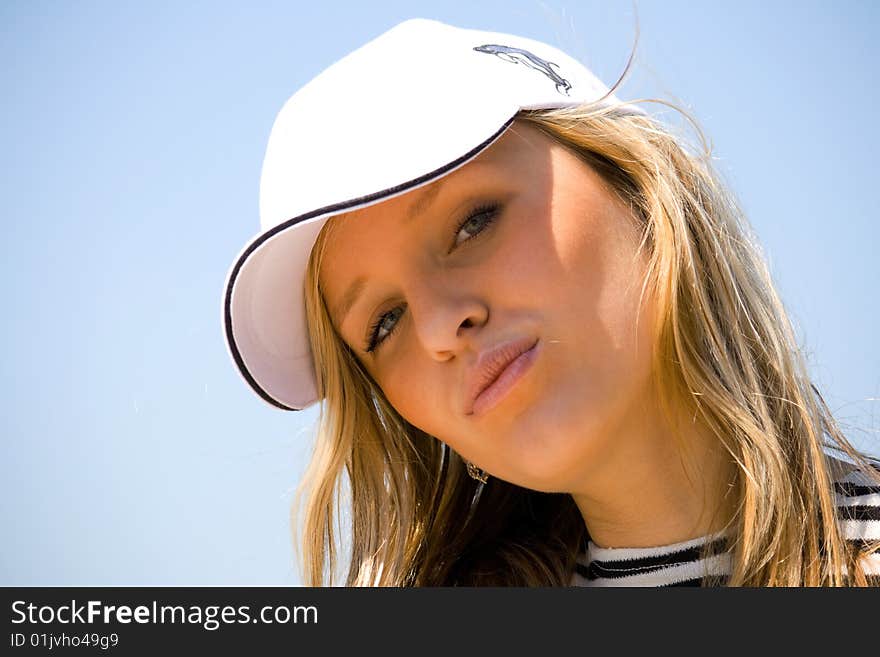 Portrait of a young girl in summer