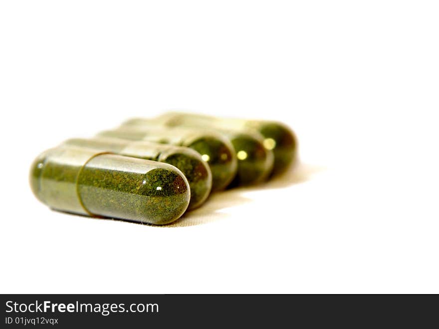 Vitamin supplement on white background. Vitamin supplement on white background