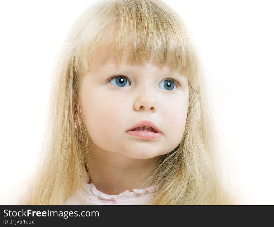 Portrait of blue eyed blonde toddler. Portrait of blue eyed blonde toddler