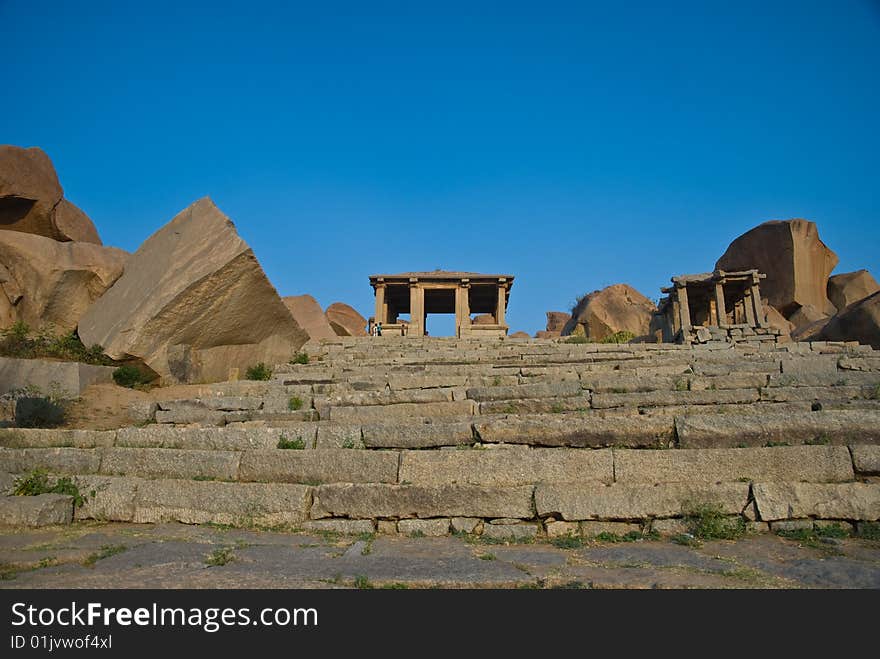 Stairs in the Hampi the ancient hindu city