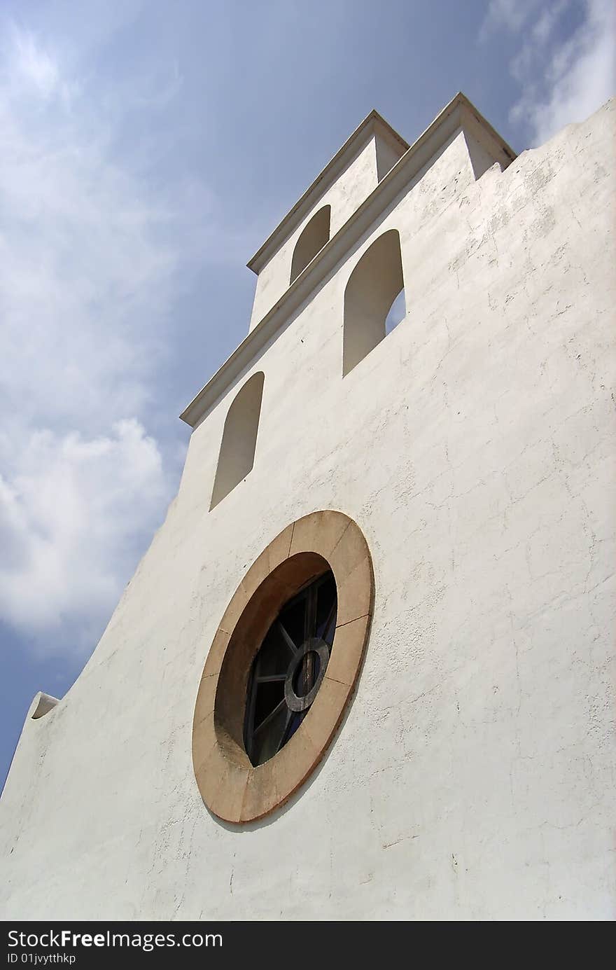 Front of a christian church. Front of a christian church